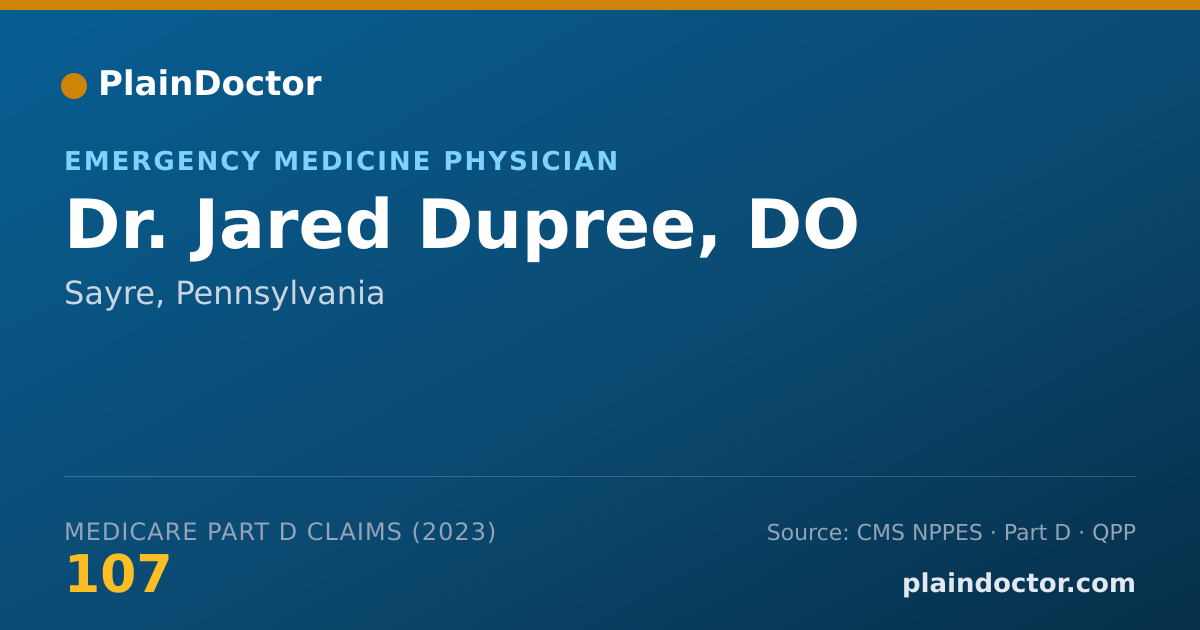 Shareable card for Jared Dupree, DO - Emergency Medicine Physician, Sayre, PA