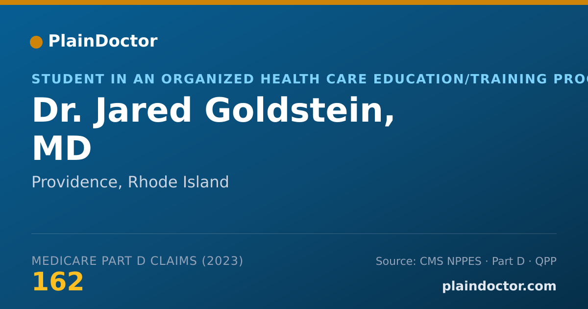 Shareable card for Jared Goldstein, MD - Student in an Organized Health Care Education/Training Program, Providence, RI