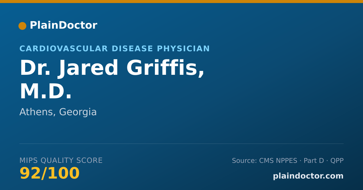 Shareable card for Jared Griffis, M.D. - Cardiovascular Disease Physician, Athens, GA