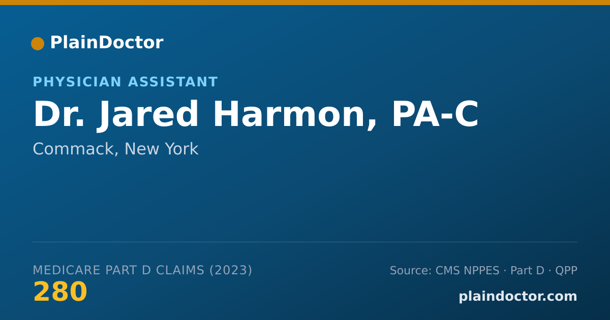 Shareable card for Jared Harmon, PA-C - Physician Assistant, Commack, NY