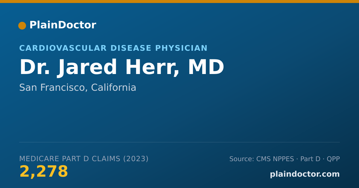 Shareable card for Jared Herr, MD - Cardiovascular Disease Physician, San Francisco, CA