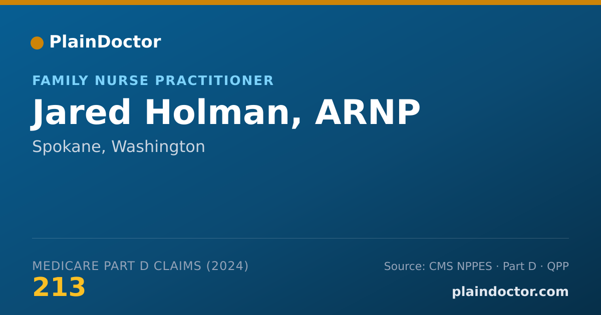 Shareable card for Jared Holman, ARNP - Family Nurse Practitioner, Spokane, WA