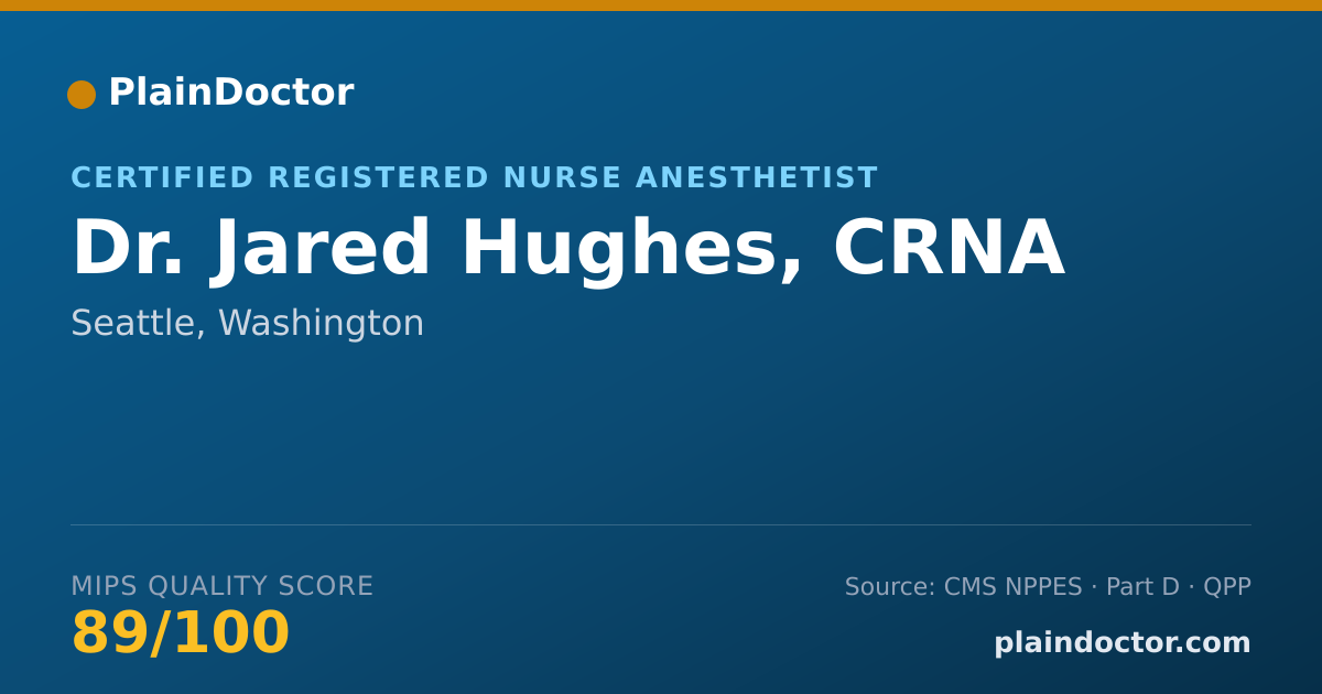 Shareable card for Jared Hughes, CRNA - Certified Registered Nurse Anesthetist, Seattle, WA