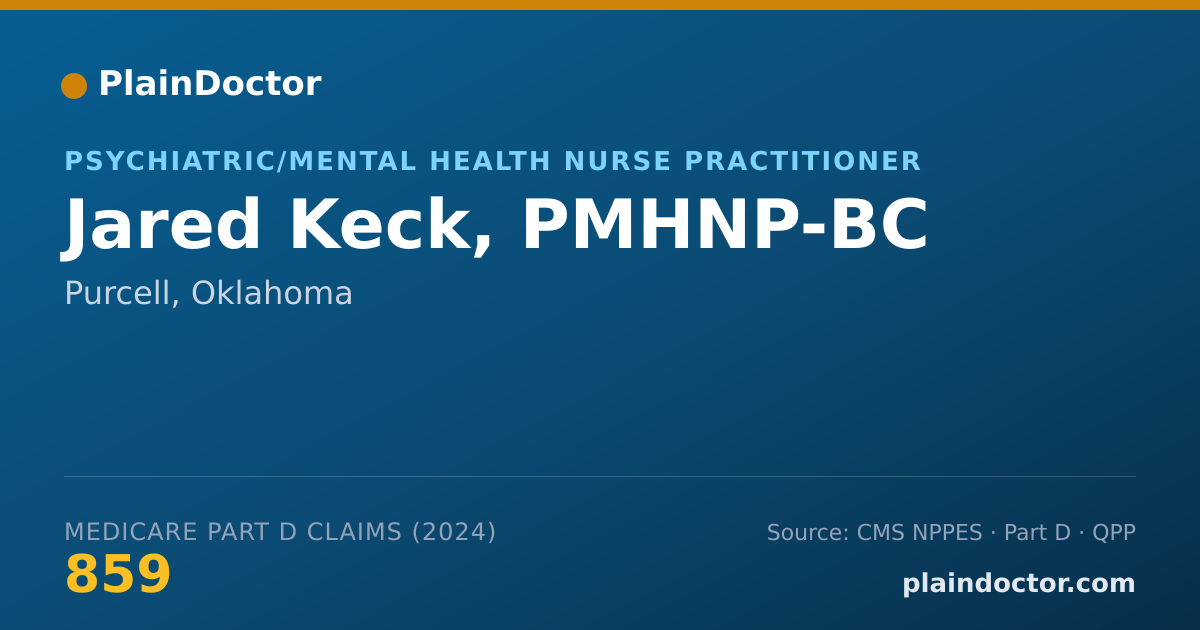 Shareable card for Jared Keck, PMHNP-BC - Psychiatric/Mental Health Nurse Practitioner, Purcell, OK
