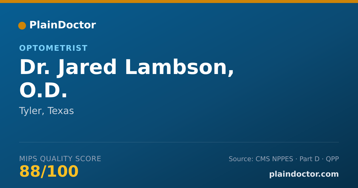 Shareable card for Jared Lambson, O.D. - Optometrist, Tyler, TX