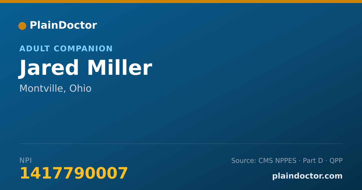 Shareable card for Jared Miller - Adult Companion, Montville, OH