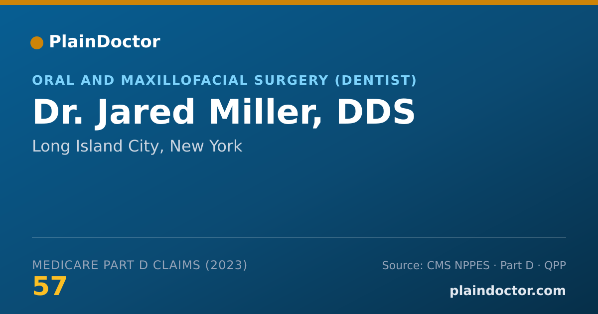 Shareable card for Jared Miller, DDS - Oral and Maxillofacial Surgery (Dentist), Long Island City, NY