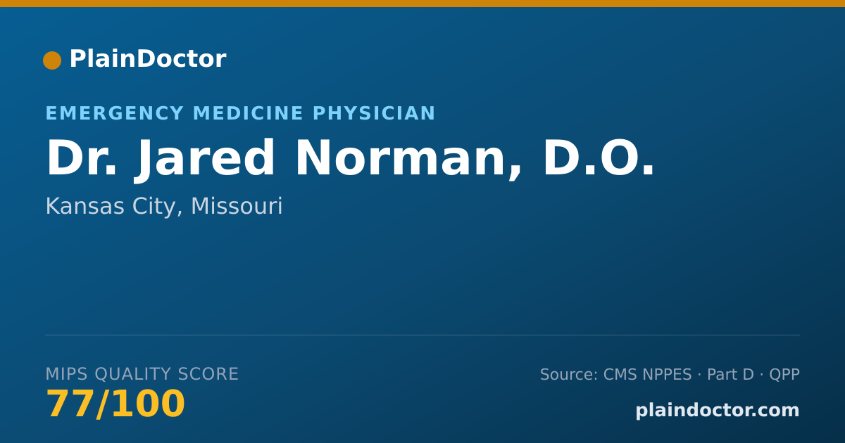 Shareable card for Jared Norman, D.O. - Emergency Medicine Physician, Kansas City, MO