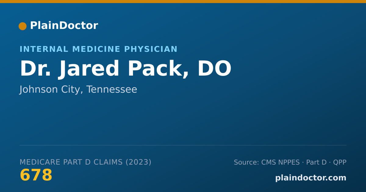 Shareable card for Jared Pack, DO - Internal Medicine Physician, Johnson City, TN