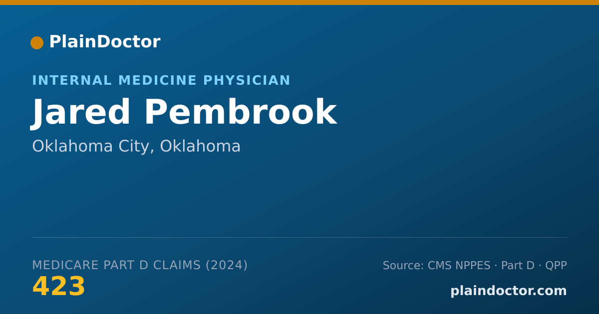 Shareable card for Jared Pembrook - Internal Medicine Physician, Oklahoma City, OK