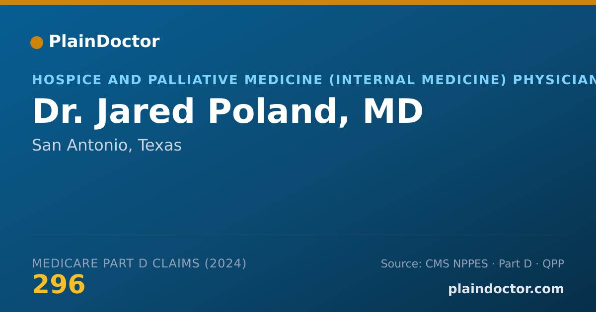Shareable card for Jared Poland, MD - Internal Medicine Physician, San Antonio, TX