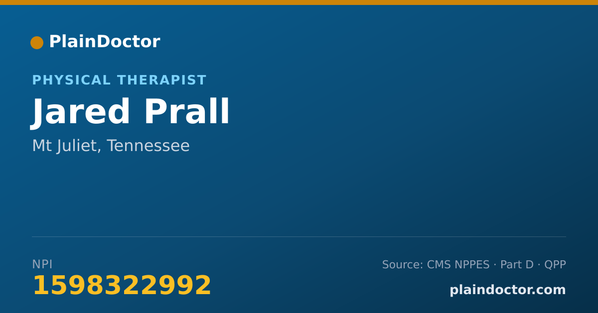 Shareable card for Jared Prall - Physical Therapist, Mt Juliet, TN