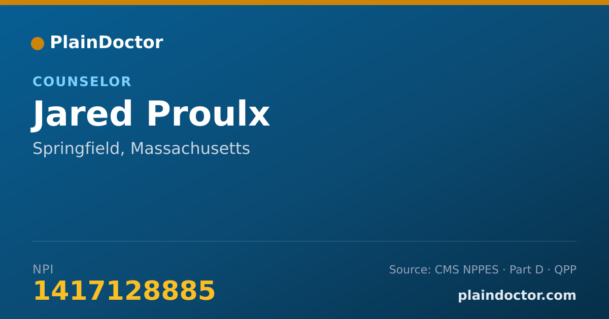 Shareable card for Jared Proulx - Counselor, Springfield, MA