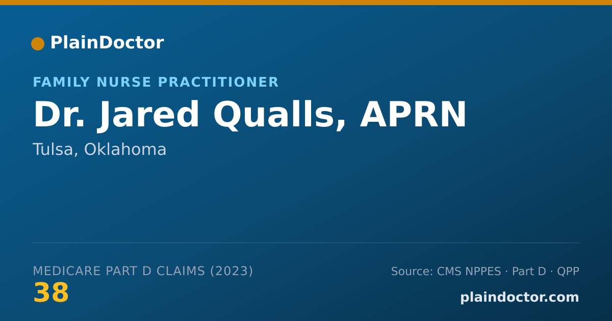 Shareable card for Jared Qualls, APRN - Family Nurse Practitioner, Tulsa, OK
