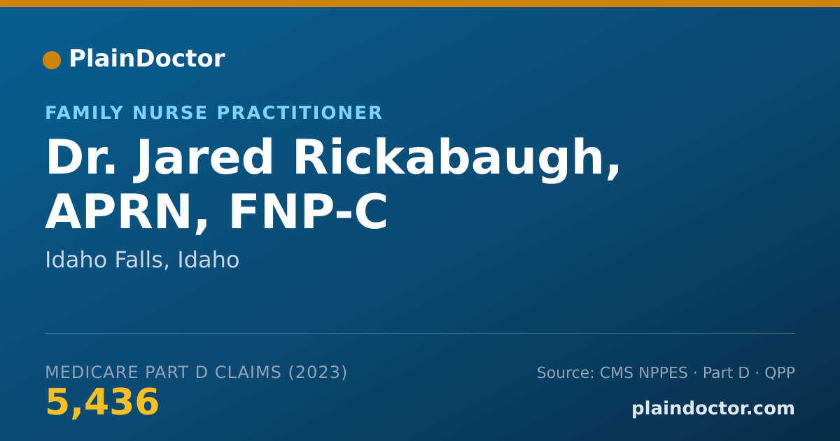 Shareable card for Jared Rickabaugh, APRN, FNP-C - Family Nurse Practitioner, Idaho Falls, ID