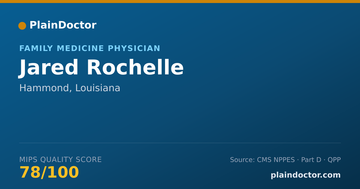 Shareable card for Jared Rochelle - Family Medicine Physician, Hammond, LA