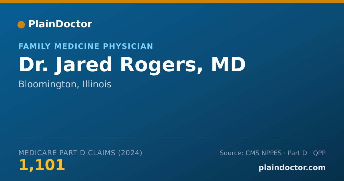 Shareable card for Jared Rogers, MD - Family Medicine Physician, Champaign, IL