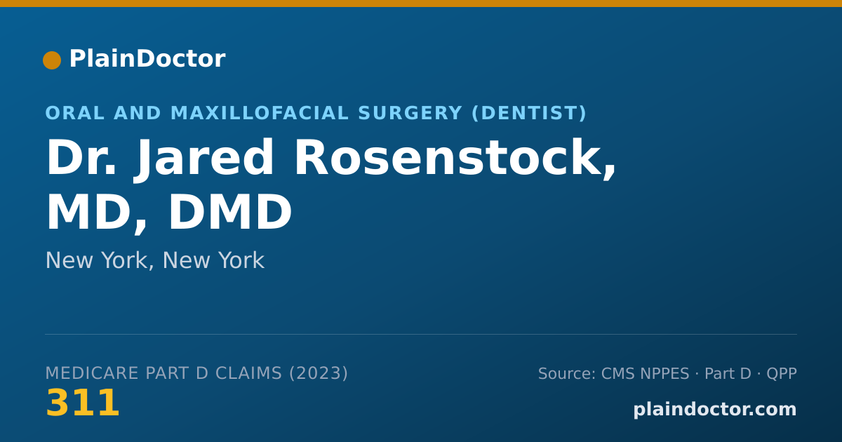 Shareable card for Jared Rosenstock, MD, DMD - Oral and Maxillofacial Surgery (Dentist), New York, NY