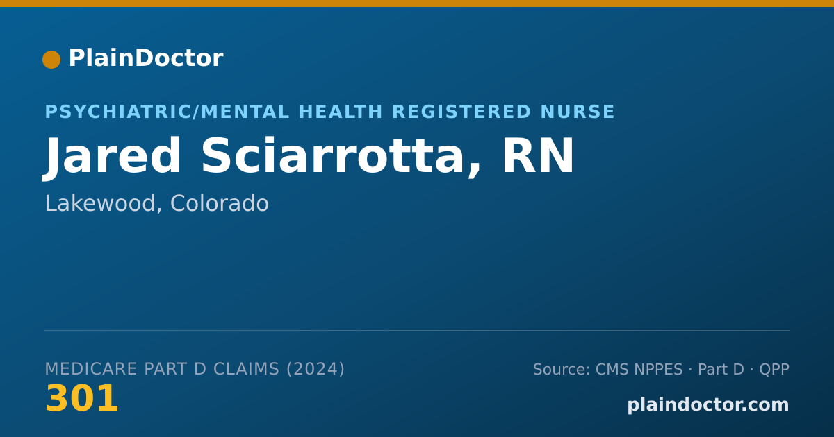 Shareable card for Jared Sciarrotta, RN - Psychiatric/Mental Health Registered Nurse, Lakewood, CO