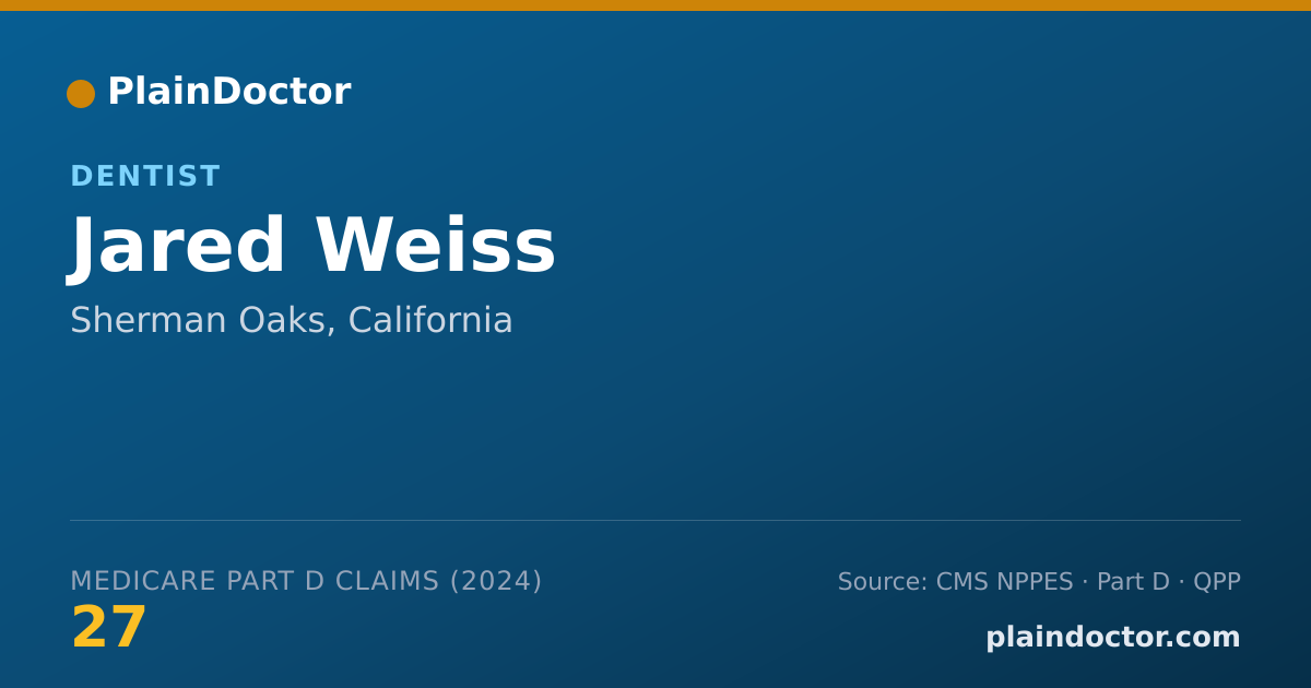 Shareable card for Jared Weiss - Dentist, Sherman Oaks, CA
