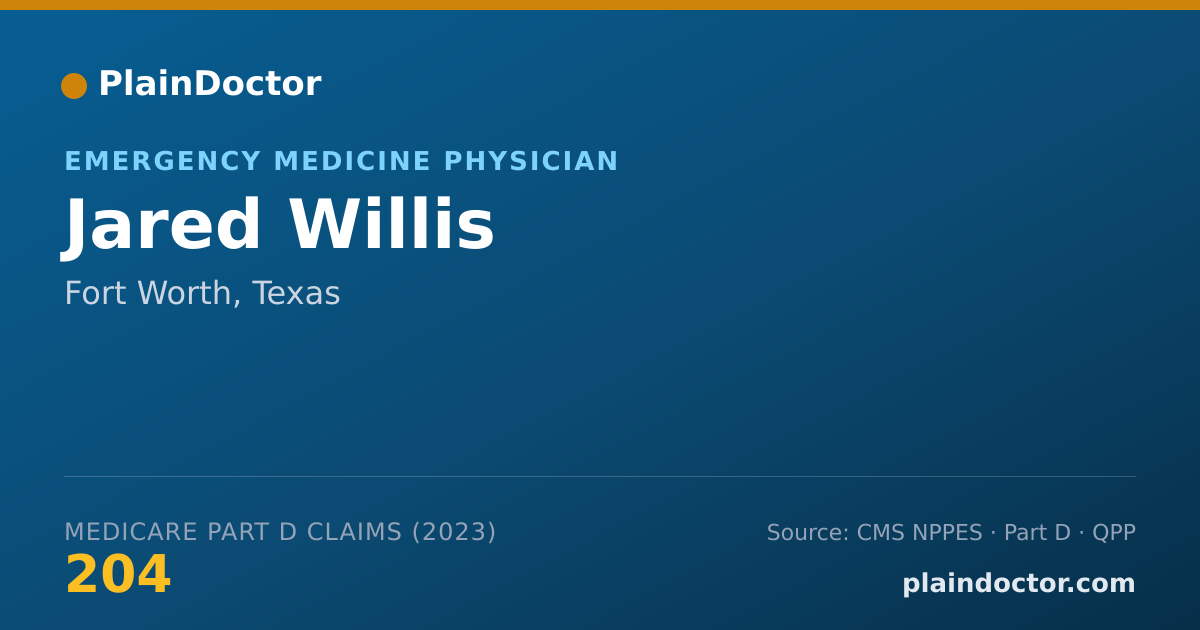 Shareable card for Jared Willis - Emergency Medicine Physician, Fort Worth, TX