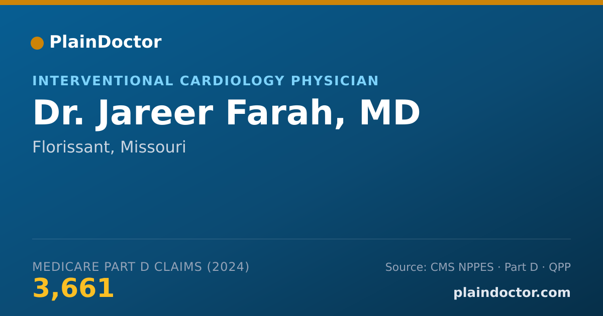 Shareable card for Jareer Farah, MD - Cardiovascular Disease Physician, Florissant, MO