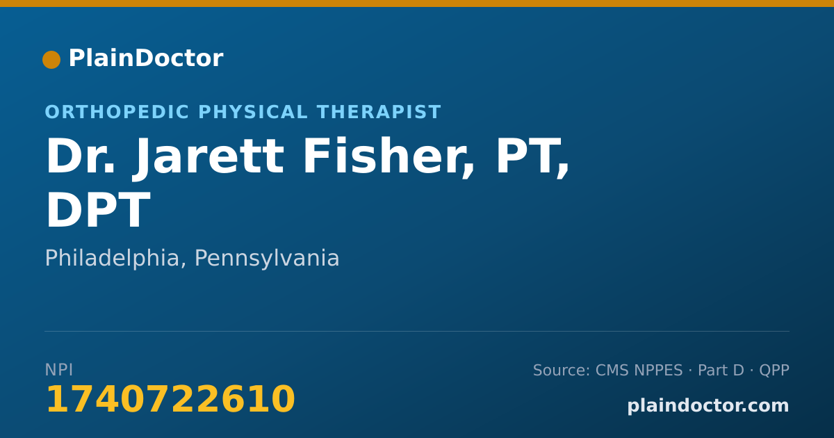 Shareable card for Jarett Fisher, PT, DPT - Orthopedic Physical Therapist, Philadelphia, PA