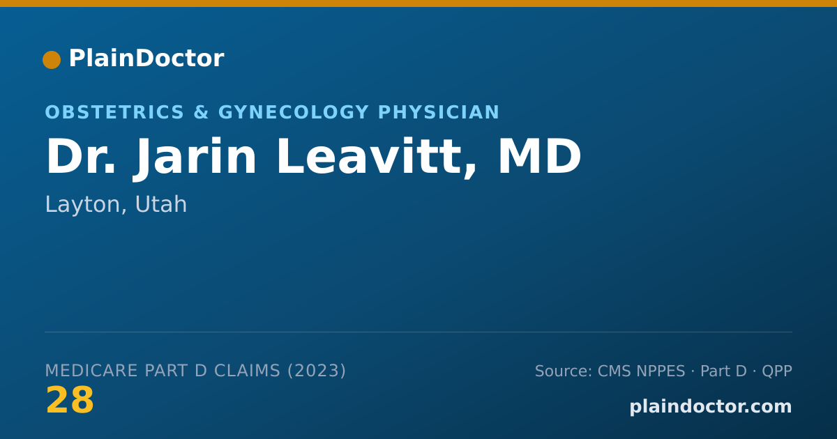 Shareable card for Jarin Leavitt, MD - Obstetrics & Gynecology Physician, Layton, UT