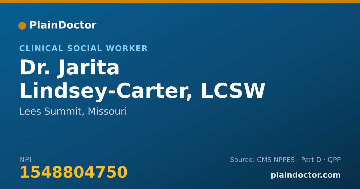 Shareable card for Jarita Lindsey-Carter, LCSW - Clinical Social Worker, Lees Summit, MO
