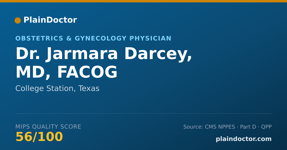 Shareable card for Jarmara Darcey, MD, FACOG - Obstetrics & Gynecology Physician, College Station, TX