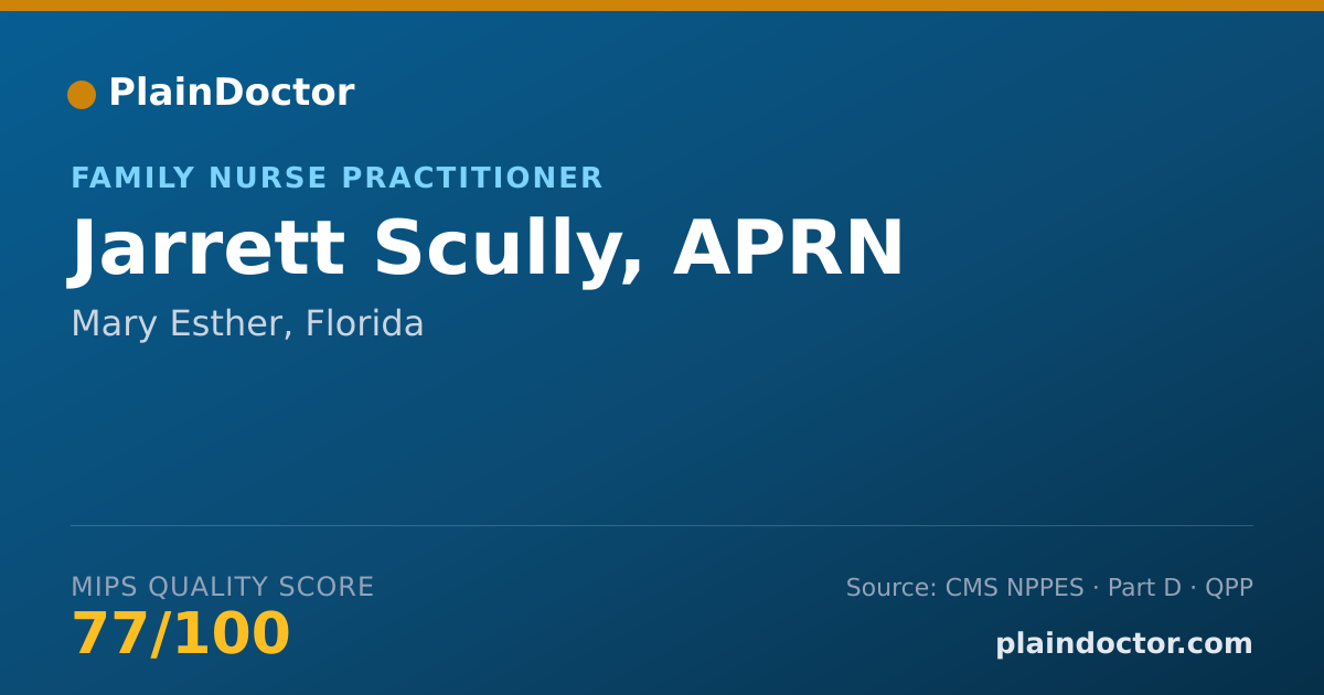 Shareable card for Jarrett Scully, APRN - Family Nurse Practitioner, Mary Esther, FL