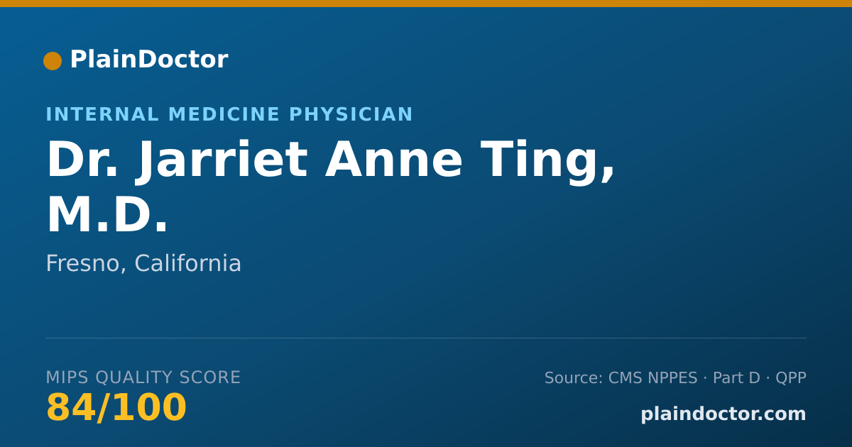 Shareable card for Jarriet Anne Ting, M.D. - Internal Medicine Physician, Fresno, CA