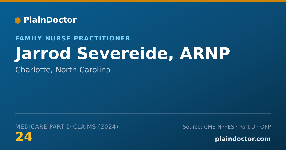 Shareable card for Jarrod Severeide, ARNP - Family Nurse Practitioner, Charlotte, NC