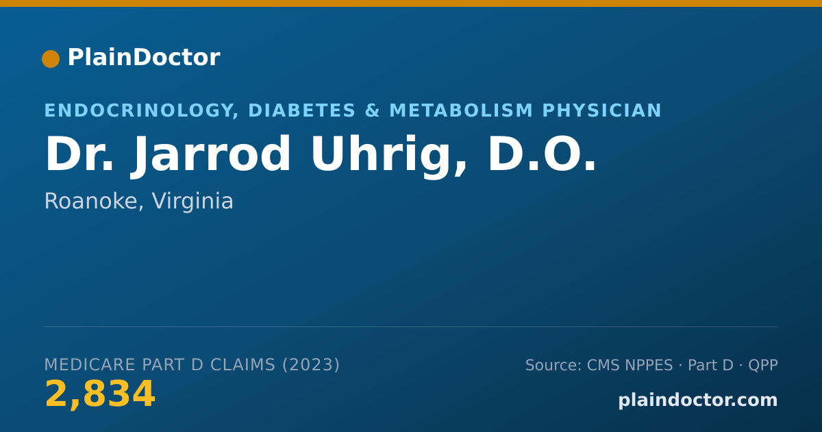 Shareable card for Jarrod Uhrig, D.O. - Endocrinology, Diabetes & Metabolism Physician, Roanoke, VA