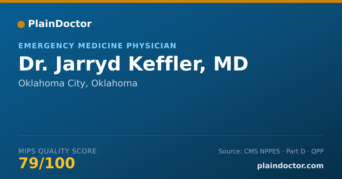 Shareable card for Jarryd Keffler, MD - Emergency Medicine Physician, Oklahoma City, OK