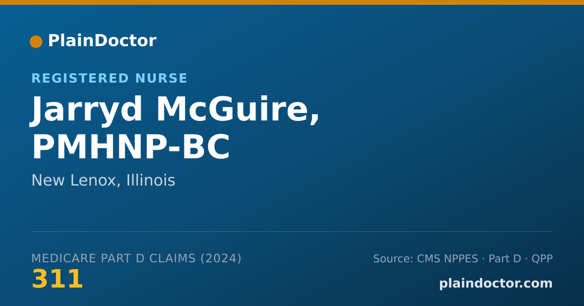 Shareable card for Jarryd McGuire, PMHNP-BC - Registered Nurse, New Lenox, IL