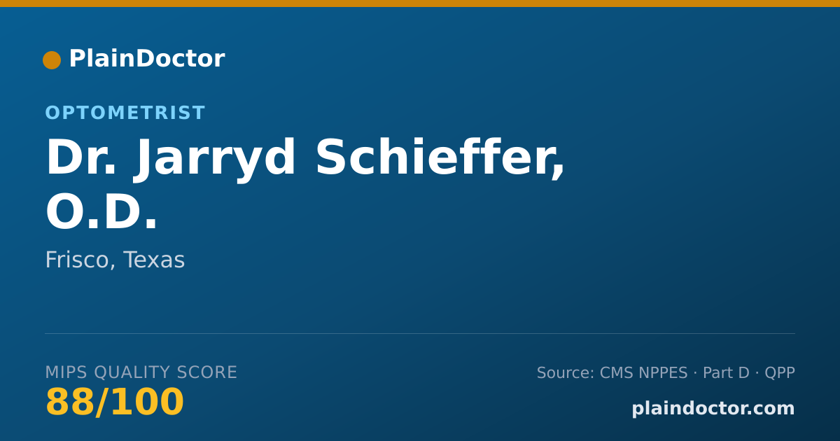 Shareable card for Jarryd Schieffer, O.D. - Optometrist, Frisco, TX