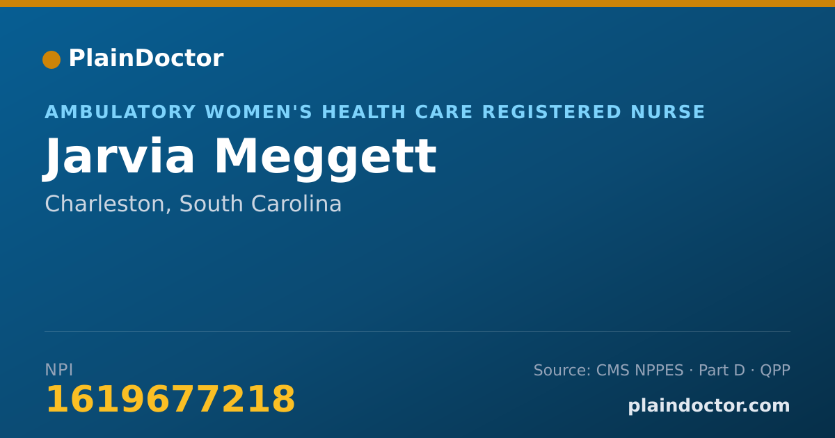 Shareable card for Jarvia Meggett - Ambulatory Women's Health Care Registered Nurse, Charleston, SC