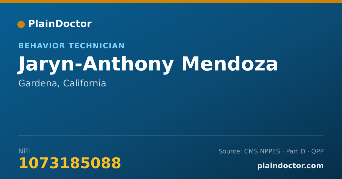 Shareable card for Jaryn-Anthony Mendoza - Behavior Technician, Gardena, CA