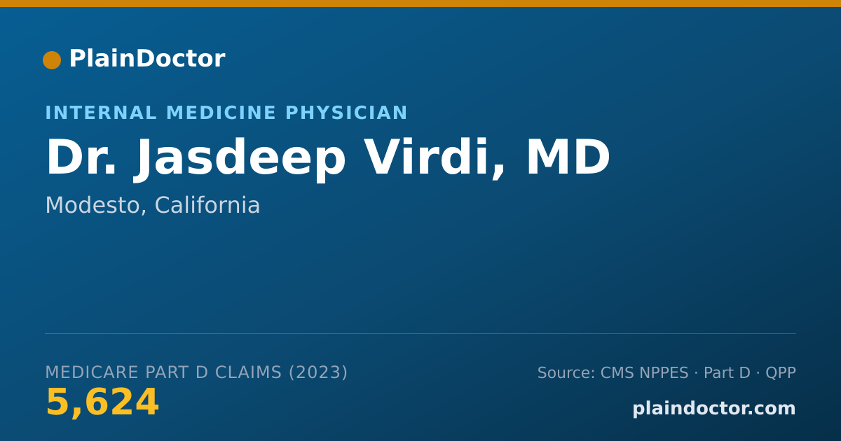 Shareable card for Jasdeep Virdi, MD - Internal Medicine Physician, Modesto, CA