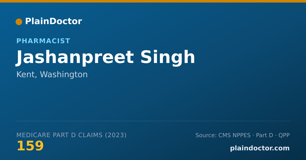 Shareable card for Jashanpreet Singh - Pharmacist, Kent, WA