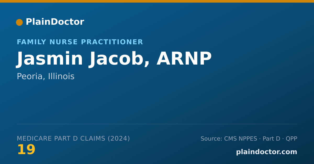 Shareable card for Jasmin Jacob, ARNP - Family Nurse Practitioner, Peoria, IL