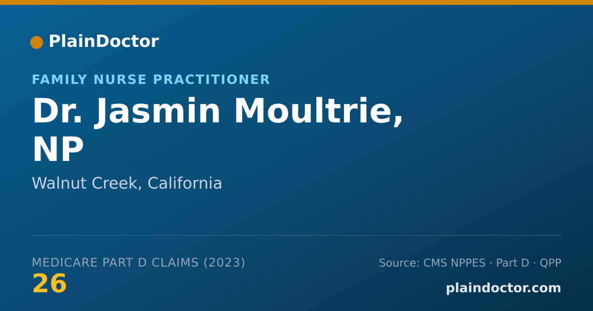 Shareable card for Jasmin Moultrie, NP - Family Nurse Practitioner, Walnut Creek, CA