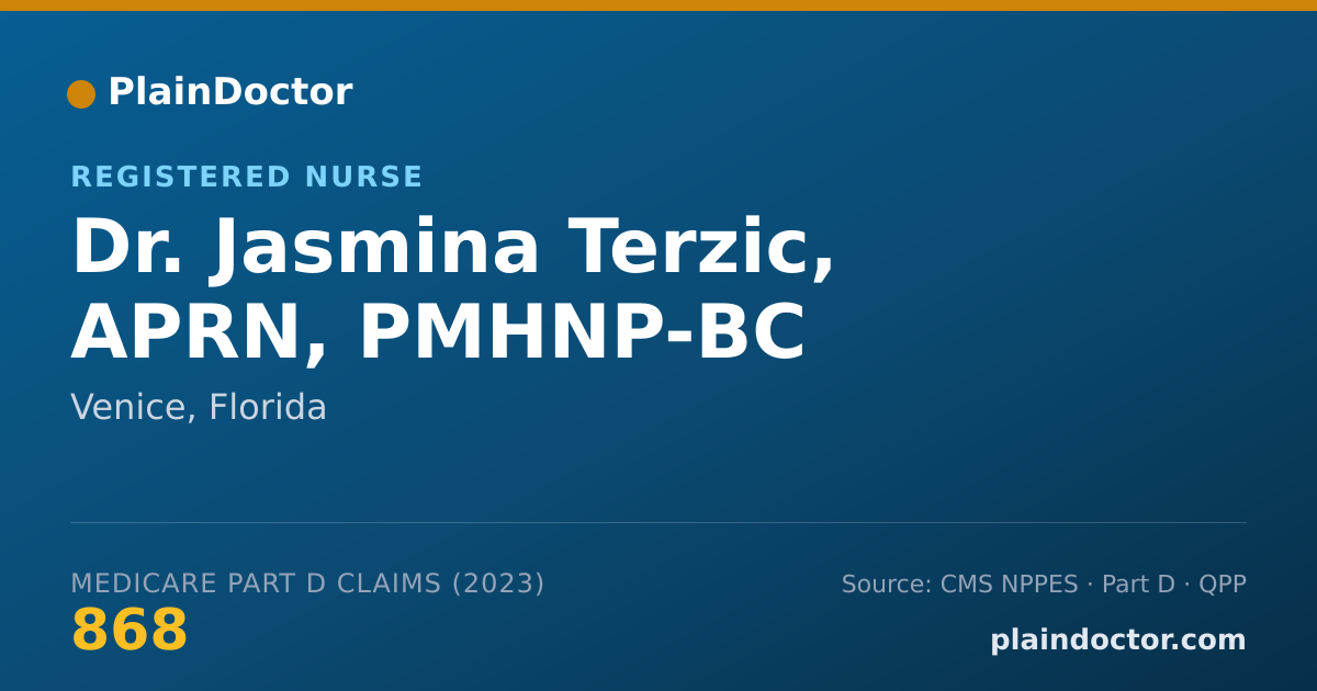 Shareable card for Jasmina Terzic, APRN, PMHNP-BC - Registered Nurse, Venice, FL