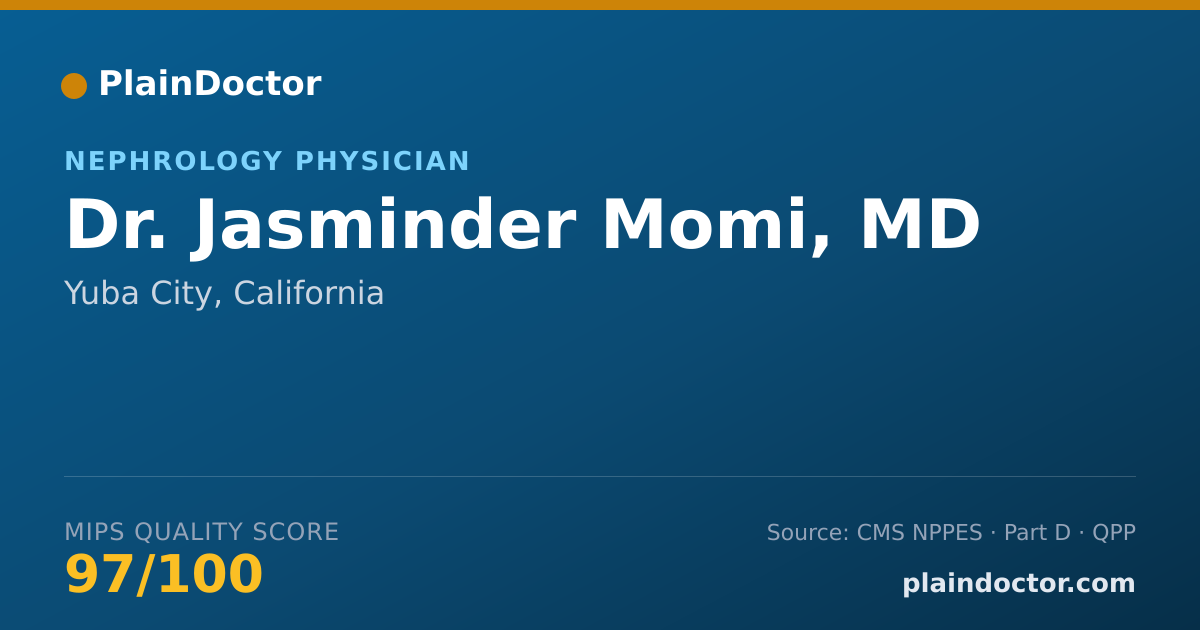 Shareable card for Jasminder Momi, MD - Internal Medicine Physician, Yuba City, CA