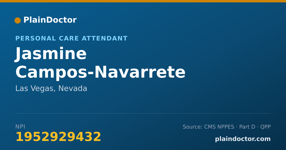 Shareable card for Jasmine Campos-Navarrete - Personal Care Attendant, Las Vegas, NV