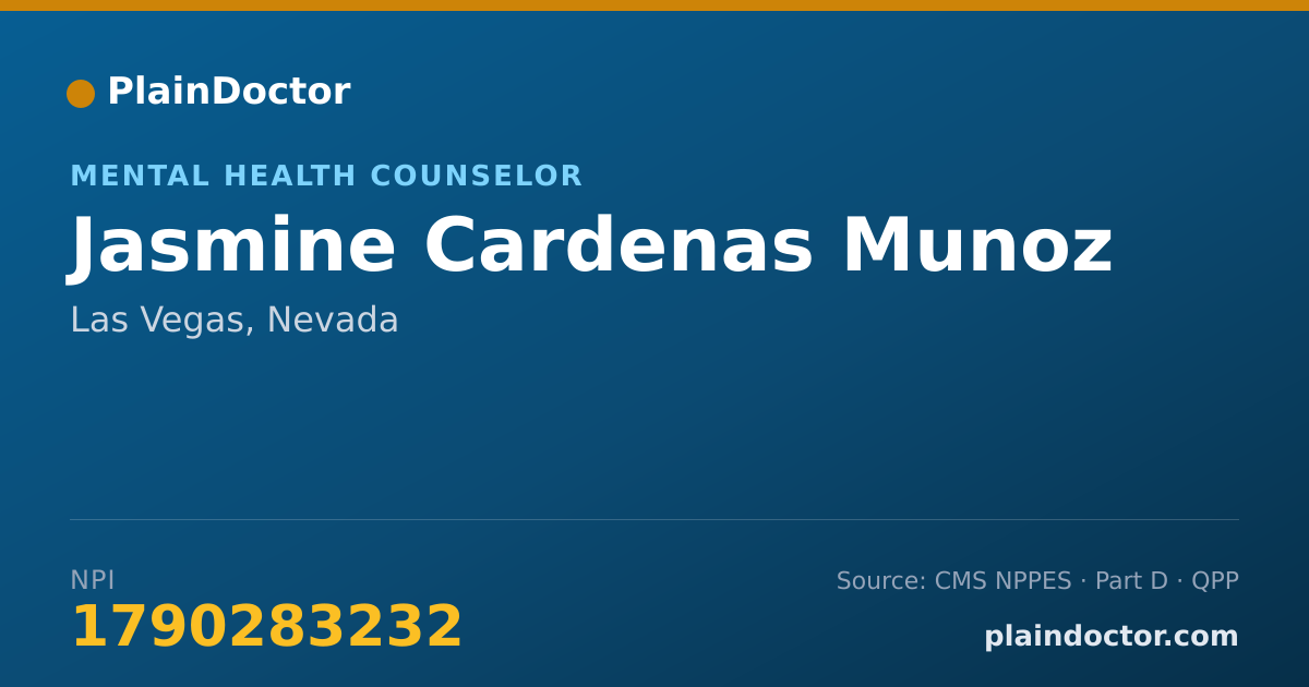 Shareable card for Jasmine Cardenas Munoz - Mental Health Counselor, Las Vegas, NV
