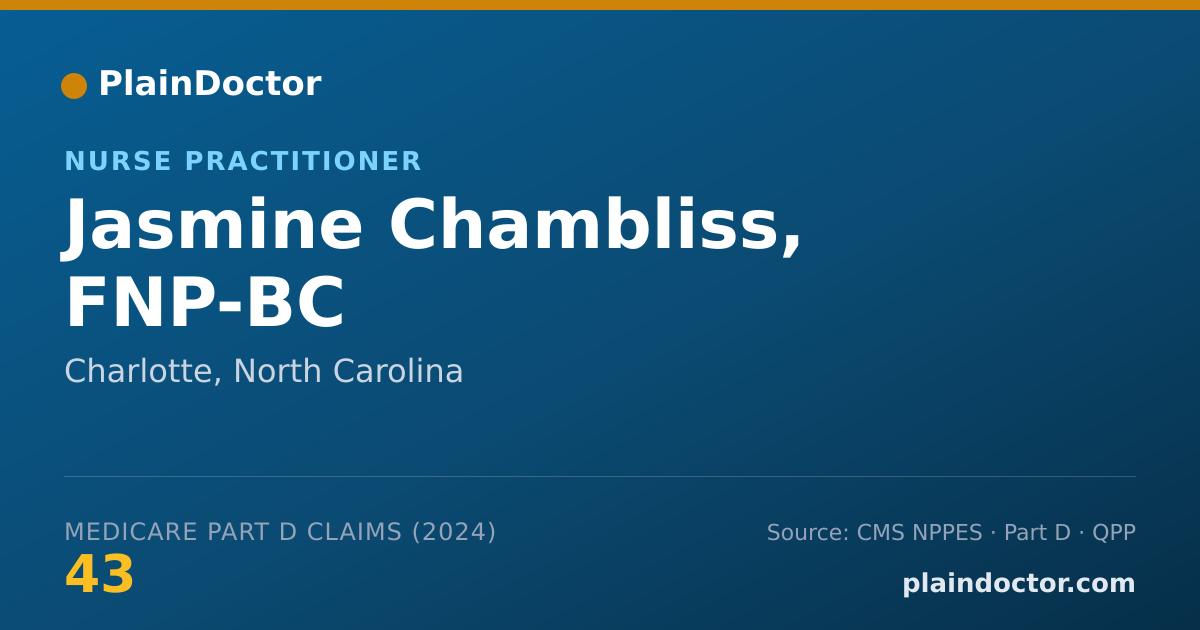 Shareable card for Jasmine Chambliss, FNP-BC - Nurse Practitioner, Charlotte, NC