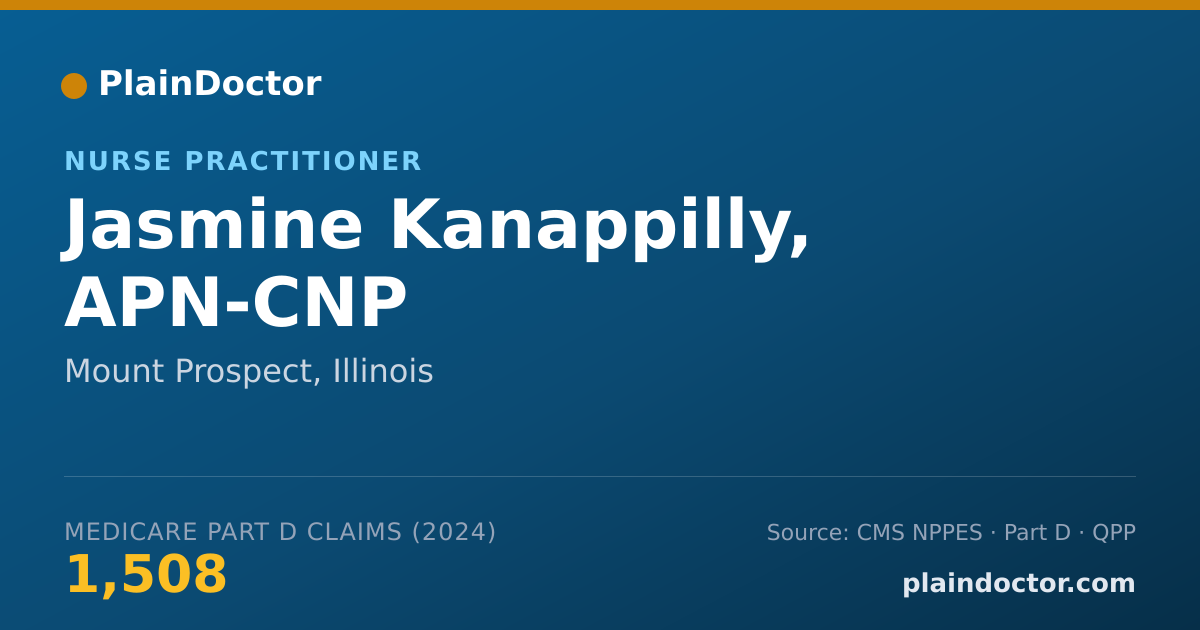 Shareable card for Jasmine Kanappilly, APN-CNP - Nurse Practitioner, Mount Prospect, IL