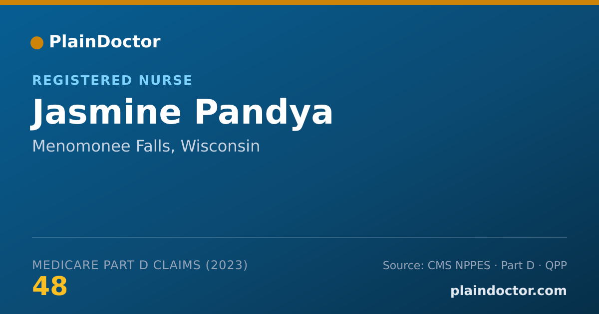 Shareable card for Jasmine Pandya - Registered Nurse, Menomonee Falls, WI